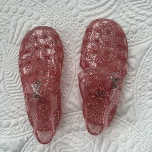 GAP size 9 pink with glitter jelly shoes
